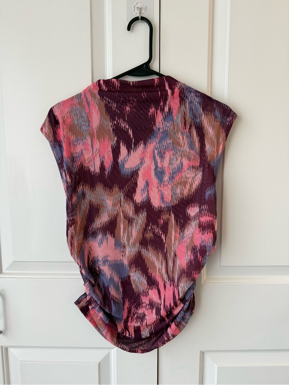 Anthropologie Maeve Mock Neck Mesh Muscle Top Side Ruched Size Medium